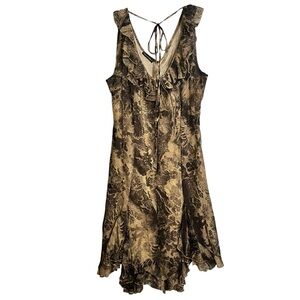 Tunnel made in Italy 100% silk dress handkerchief hem sparkly embossed size 44